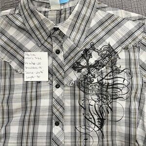 Men’s Pop Icon Pearl Snap Embroidered Long Sleeve Plaid Western Core Shirt